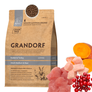 Grandorf Rabbit Turkey Medium Maxi Karma Sucha dla Psów Bezzbożowa Królik <span class="dynamic-weight">1 kg</span>