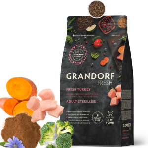 Grandorf  Fresh Turkey Adult Sterilized Świeży Indyk dla Kotów <span class="dynamic-weight"></span>