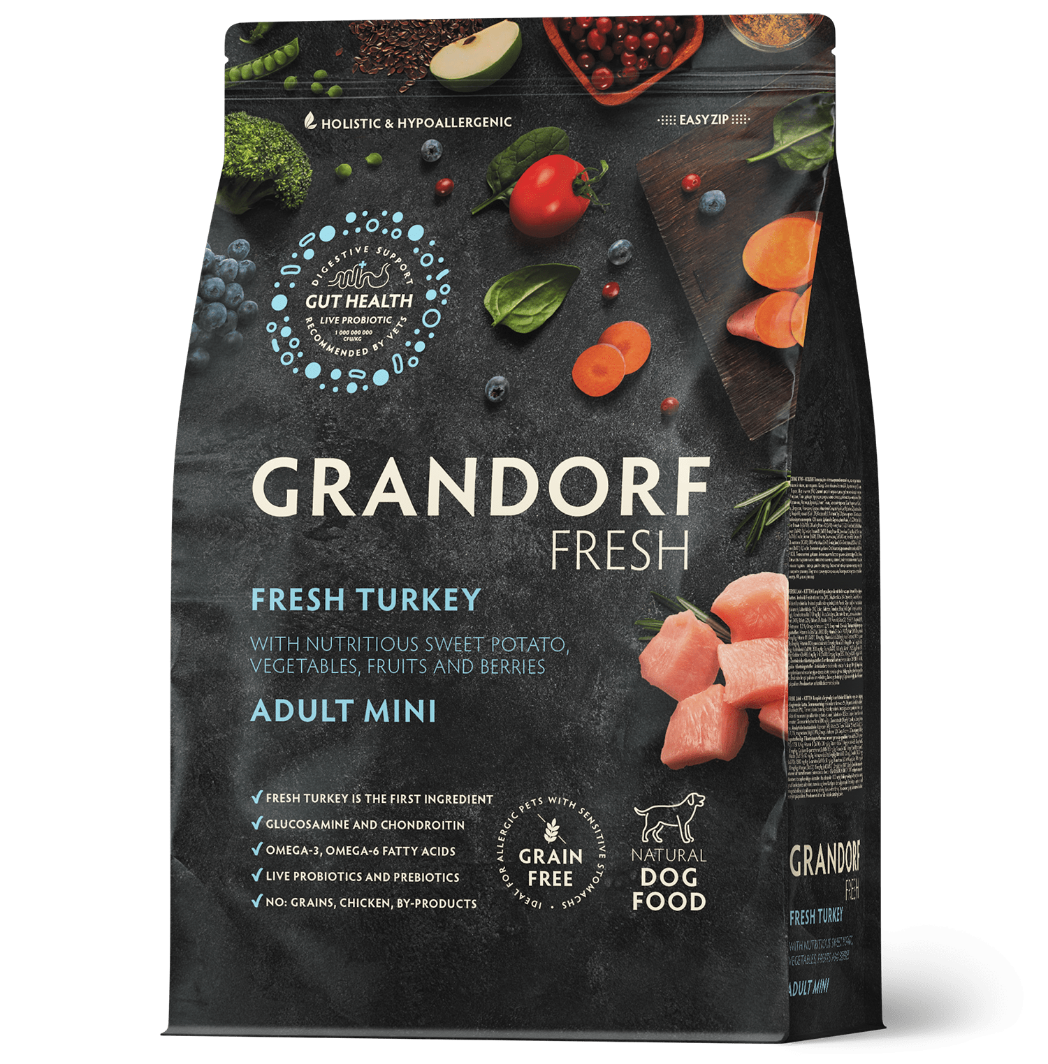 Grandorf Fresh Turkey Adult Mini Świeży Indyk dla Mini Ras <span class="dynamic-weight">1 kg</span> - obrazek 3