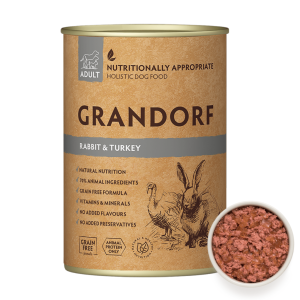 Grandorf Rabbit Turkey Bezzbożowa Mokra Karma dla Psów Królik i indyk 400g