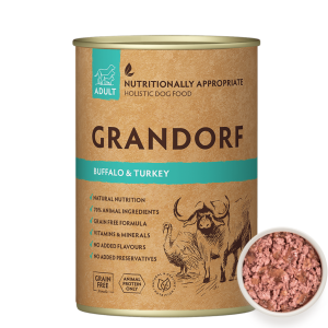 Grandorf Buffalo Turkey Bezzbożowa Mokra Karma dla Psów Bawół i Indyk 400g
