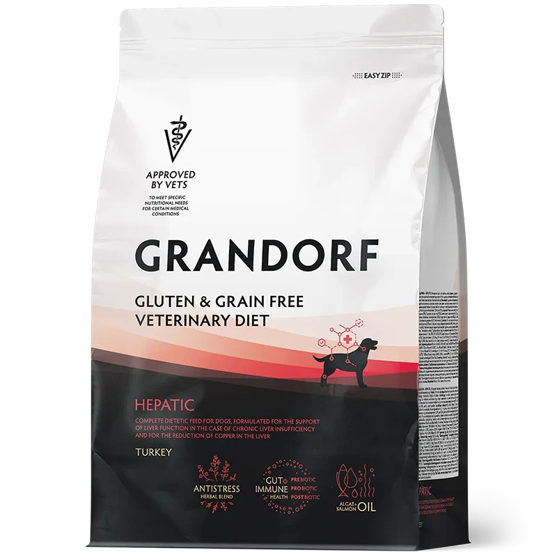 Grandorf Veterinary Diet Dog Hepatic Turkey Na Problemy z Wątrobą <span class="dynamic-weight">1 kg</span> - obrazek 3