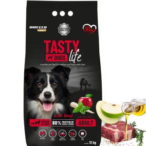 Biofeed Tasty Dogs Life Karma Sucha dla Psa z Wołowiną Średnie i Duże 12kg