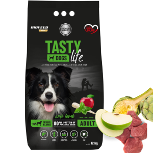 Biofeed Tasty Dogs Life Karma Sucha dla Psa Jagnięcina Średnie i Duże 12kg