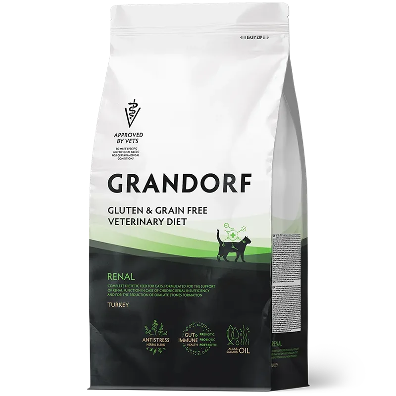 Grandorf Veterinary Diet Cat Renal Turkey Na Nerki <span class="dynamic-weight">2.4 kg</span> - obrazek 3